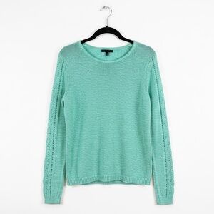 Rachel Zoe Karla Knit Crew Neck Sweater Green Medium